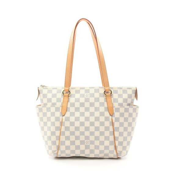 Louis Vuitton Totally Tote Bag Leather Damier Azur White - Picture 1 of 7